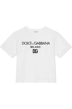 T-shirt in cotone bianco DOLCE E GABBANA KIDS | L4JTEYG7E5GW0800